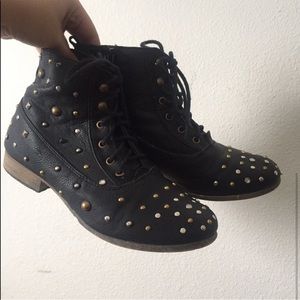 Studded Black Booties